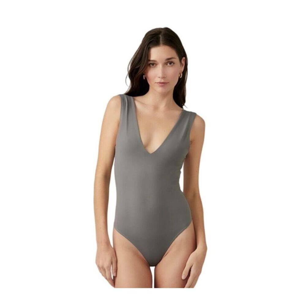 Free People Intimately Keep It Sleek S gray bodysuit